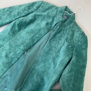 Green velvet blazer